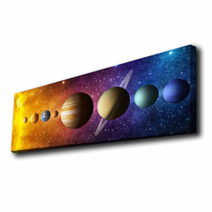 Wallity Cuadro Decorativo de Lienzo Iluminado con LED Multicolor 30 x 90 cm